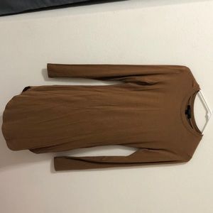 light brown longsleeve dress, great for fall